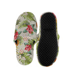 White Aloha Pineapple Pattern Print Slippers