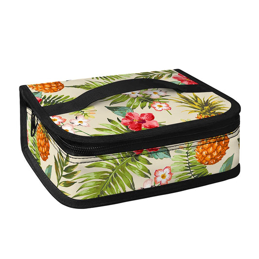 White Aloha Pineapple Pattern Print Small Lunch Bag