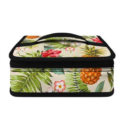 White Aloha Pineapple Pattern Print Small Lunch Bag