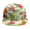 White Aloha Pineapple Pattern Print Snapback Cap