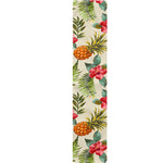 White Aloha Pineapple Pattern Print Table Runner