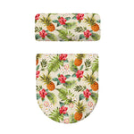 White Aloha Pineapple Pattern Print Toilet Lid And Tank Cover Set