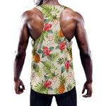 White Aloha Pineapple Pattern Print Training Tank Top
