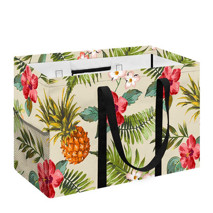 White Aloha Pineapple Pattern Print Utility Tote Bag