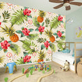 White Aloha Pineapple Pattern Print Wall Sticker