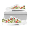 White Aloha Pineapple Pattern Print White Low Top Sneakers