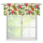 White Aloha Pineapple Pattern Print Window Valance