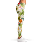 White Aloha Pineapple Pattern Print Women's Leggings