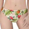 White Aloha Pineapple Pattern Print Women's Thong