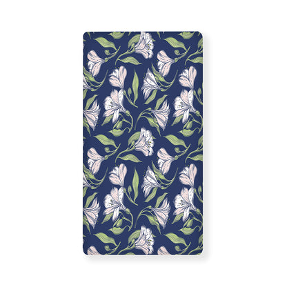 White Alstroemeria Pattern Print Baby Crib Sheet