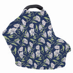 White Alstroemeria Pattern Print Baby Seat Cover
