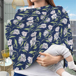 White Alstroemeria Pattern Print Baby Seat Cover