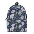 White Alstroemeria Pattern Print School Backpack