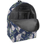 White Alstroemeria Pattern Print Backpack