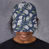 White Alstroemeria Pattern Print Baseball Cap