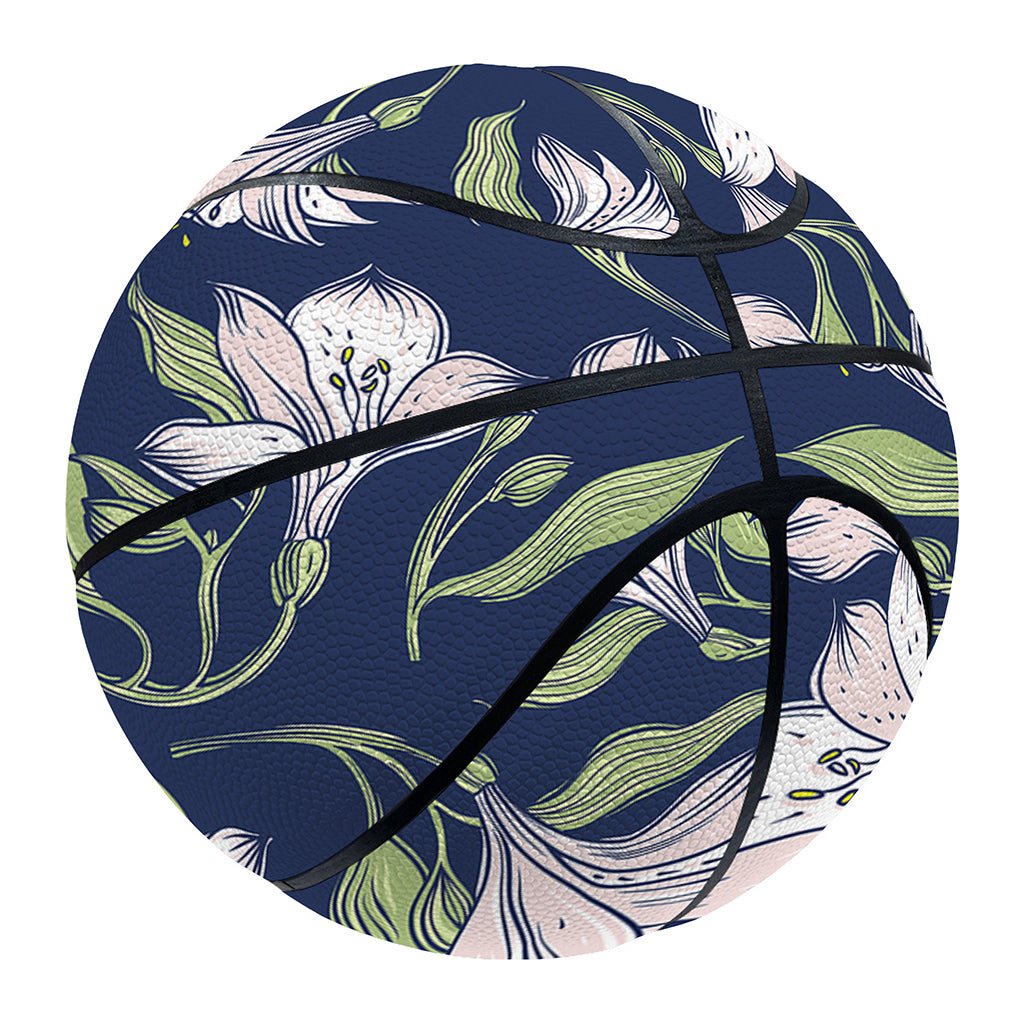 White Alstroemeria Pattern Print Basketball