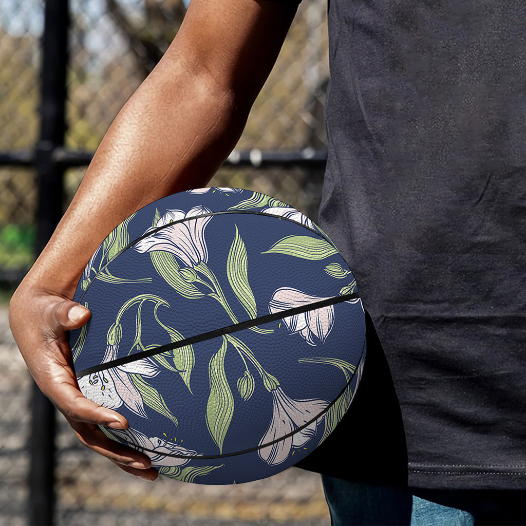 White Alstroemeria Pattern Print Basketball
