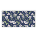 White Alstroemeria Pattern Print Beach Towel