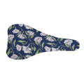 White Alstroemeria Pattern Print Bicycle Seat Cover