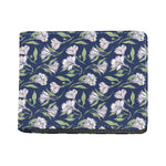 White Alstroemeria Pattern Print Bifold Wallet