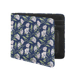 White Alstroemeria Pattern Print Bifold Wallet