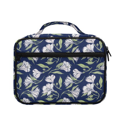 White Alstroemeria Pattern Print Briefcase Bible Bag