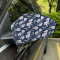 White Alstroemeria Pattern Print Car Side Mirror Covers