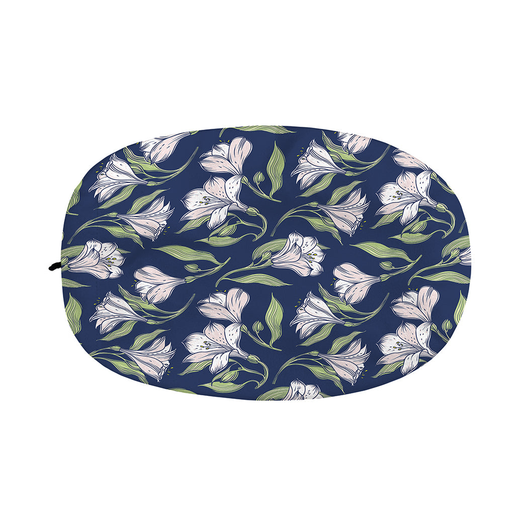 White Alstroemeria Pattern Print Car Side Mirror Covers