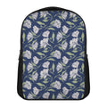 White Alstroemeria Pattern Print Casual Backpack