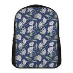 White Alstroemeria Pattern Print Casual Backpack