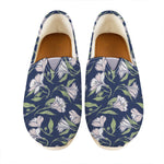 White Alstroemeria Pattern Print Casual Shoes