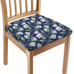 White Alstroemeria Pattern Print Chair Cushion Cover