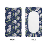 White Alstroemeria Pattern Print Changing Pad Cover