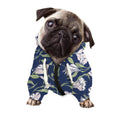 White Alstroemeria Pattern Print Dog Zip Up Hoodie
