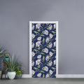 White Alstroemeria Pattern Print Door Sticker