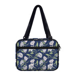 White Alstroemeria Pattern Print Double Strap Bible Bag