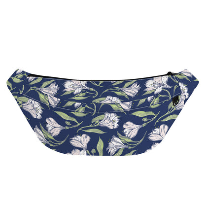 White Alstroemeria Pattern Print Fanny Pack