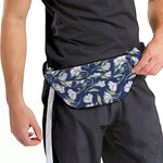 White Alstroemeria Pattern Print Fanny Pack