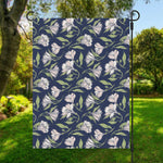 White Alstroemeria Pattern Print Garden Flag