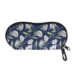 White Alstroemeria Pattern Print Glasses Case