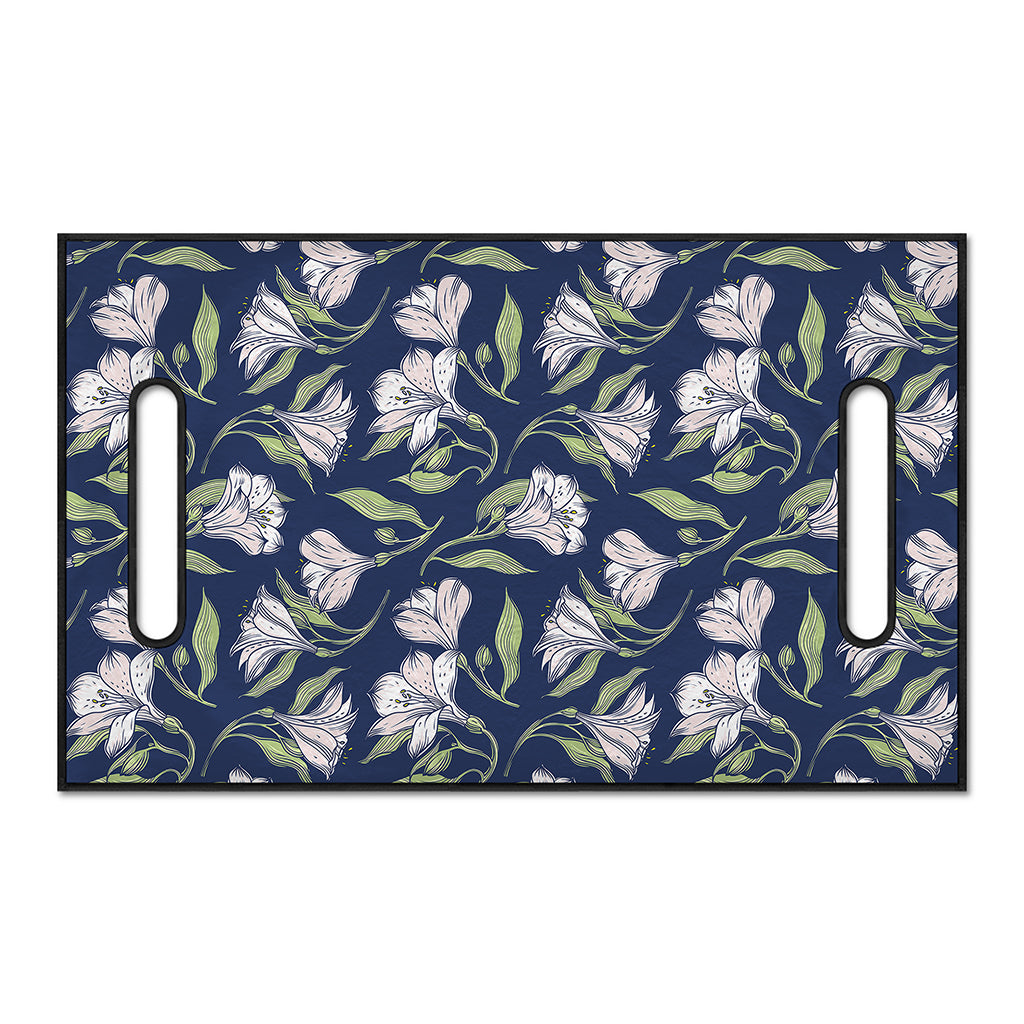 White Alstroemeria Pattern Print Golf Cart Seat Cover