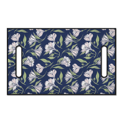 White Alstroemeria Pattern Print Golf Cart Seat Cover