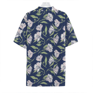 White Alstroemeria Pattern Print Hawaiian Shirt