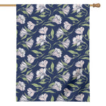 White Alstroemeria Pattern Print House Flag