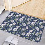 White Alstroemeria Pattern Print Indoor Door Mat