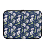 White Alstroemeria Pattern Print Laptop Sleeve