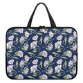 White Alstroemeria Pattern Print Laptop Sleeve With Handle