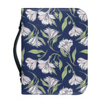 White Alstroemeria Pattern Print Leather Bible Cover