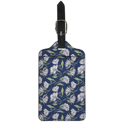 White Alstroemeria Pattern Print Luggage Tag