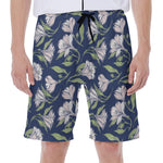 White Alstroemeria Pattern Print Men's Beach Shorts